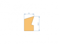 Perfil de Silicona P2821 - formato tipo Labiado - forma irregular