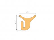 Perfil de Silicona P2851A - formato tipo Cuernos - forma irregular