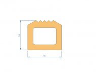 Perfil de Silicona P2851FL - formato tipo D - forma irregular