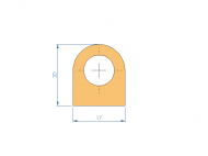 Perfil de Silicona P2851GE - formato tipo D - forma irregular