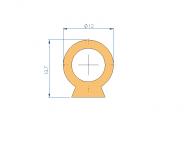 Perfil de Silicona P2851GI - formato tipo Lampara - forma irregular