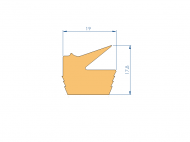 Perfil de Silicona P2851HG - formato tipo Labiado - forma irregular