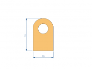 Perfil de Silicona P2851HO - formato tipo D - forma irregular