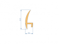 Perfil de Silicona P2851HY - formato tipo U - forma irregular