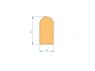 Perfil de Silicona P2851IK - formato tipo D - forma irregular