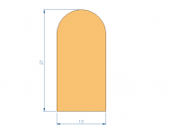 Perfil de Silicona P2851JR - formato tipo D - forma irregular