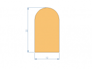 Perfil de Silicona P2851KD - formato tipo D - forma irregular