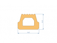 Perfil de Silicona P2851MR - formato tipo D - forma irregular