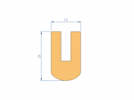 Perfil de Silicona P2851MV - formato tipo U - forma irregular