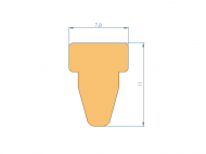 Perfil de Silicona P2851NL - formato tipo T - forma irregular