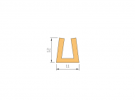 Perfil de Silicona P286F - formato tipo U - forma irregular