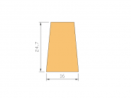 Perfil de Silicona P290A - formato tipo Trapecio - forma irregular