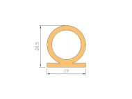 Perfil de Silicona P292A - formato tipo Perfil de Silicona plano con Burbuja - forma irregular