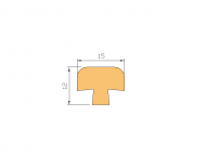 Perfil de Silicona P2974A - formato tipo T - forma irregular