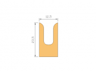 Perfil de Silicona P309A - formato tipo U - forma irregular