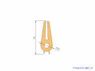 Perfil de Silicona P320A - formato tipo U - forma irregular