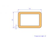 Perfil de Silicona P320D - formato tipo Rectangulo - forma regular