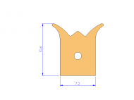 Perfil de Silicona P3222A - formato tipo Cuernos - forma irregular