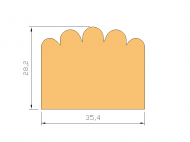 Perfil de Silicona P326A - formato tipo D - forma irregular