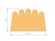 Perfil de Silicona P326B - formato tipo D - forma irregular
