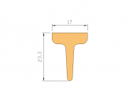 Perfil de Silicona P330A - formato tipo T - forma irregular