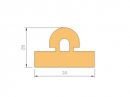 Perfil de Silicona P330F - formato tipo Lampara - forma irregular