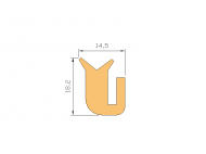 Perfil de Silicona P335D - formato tipo Cuernos - forma irregular