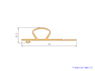 Perfil de Silicona P35AA - formato tipo Perfil de Silicona plano con Burbuja - forma irregular