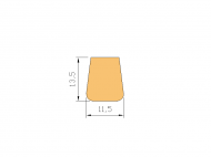 Perfil de Silicona P377A - formato tipo Trapecio - forma irregular