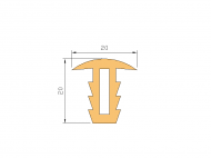 Perfil de Silicona P378B - formato tipo Doble Agujero - forma irregular