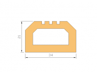 Perfil de Silicona P37L - formato tipo D - forma irregular