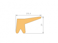 Perfil de Silicona P37N - formato tipo Labiado - forma irregular