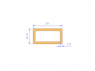 Perfil de Silicona P37P - formato tipo Rectangulo - forma regular