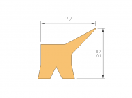 Perfil de Silicona P37R - formato tipo Labiado - forma irregular