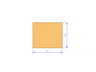 Perfil de Silicona P400210180 - formato tipo Cuadrado - forma regular