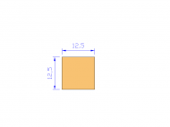 Perfil de Silicona P4012,512,5 - formato tipo Cuadrado - forma regular