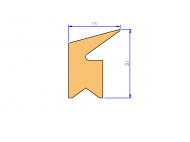 Perfil de Silicona P40199A - formato tipo Labiado - forma irregular