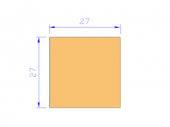 Perfil de Silicona P402727 - formato tipo Cuadrado - forma regular