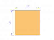 Perfil de Silicona P403030 - formato tipo Cuadrado - forma regular