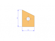 Perfil de Silicona P40484B - formato tipo Trapecio - forma irregular