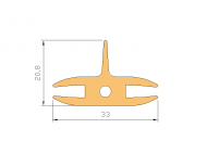 Perfil de Silicona P4059A - formato tipo Lampara - forma irregular