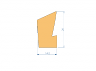 Perfil de Silicona P40842C - formato tipo Labiado - forma irregular