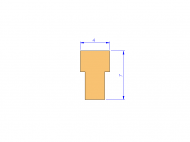 Perfil de Silicona P40965CT - formato tipo T - forma irregular