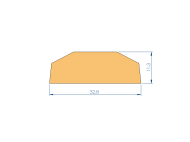 Perfil de Silicona P40965CX - formato tipo Trapecio - forma irregular