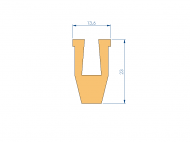 Perfil de Silicona P40965JU - formato tipo U - forma irregular