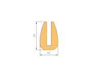 Perfil de Silicona P40A - formato tipo U - forma irregular