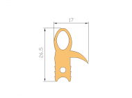 Perfil de Silicona P419B - formato tipo Doble Agujero - forma irregular