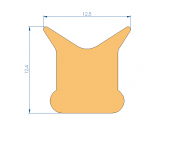 Perfil de Silicona P419K - formato tipo Cuernos - forma irregular