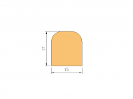 Perfil de Silicona P41G - formato tipo D - forma irregular