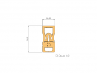 Perfil de Silicona P41H - formato tipo Doble Agujero - forma irregular